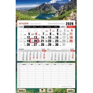 KALENDARZ JEDNODZIELNY Z PLANEM ZAJĘĆ 2026, Ścienne, Kalendarze
