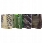 TORBA PREZENTOWA 26X32 PASY GRANAT ; ZIELEŃ