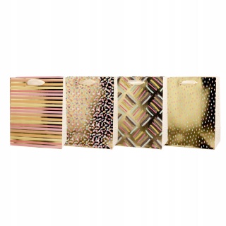 TORBA PREZENTOWA 26X32 ZŁOTO-PASTELOWA, Torby ozdobne, Art. dekoracyjne i prezentowe