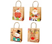 TORBA PREZENTOWA 21X25 BAŁWAN, RENIFER, NAPISY