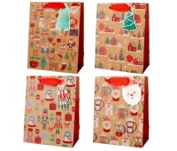TORBA PREZENTOWA 18X23CM DOMKI ,DZIADKI Z TAGIEM