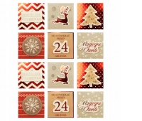 KARNETY SAMOPRZ. 5X5CM ŚWIĄTECZNE CZER-ZŁOT /12/