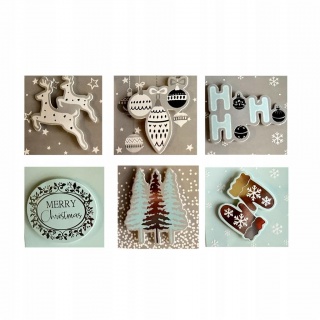 KARNETY SAMOPRZYLEPNE 5X5CM 12SZT. SREBRNE, Karnety, kartki okolicznościowe, Art. dekoracyjne i prezentowe