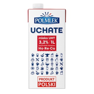 Mleko UHT POLMLEK 3,2%, 1l, kr&oacute;tki termin ważności, Mleka i śmietanki, Artykuły spożywcze