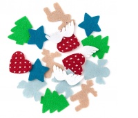 NAKLEJKI Z FILCU MOTYWY ŚWIĄTECZNE 18szt.MULTICOL., Naklejki, Art. kreatywne