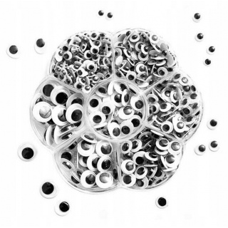 SAMOPRZYLEPNE RUCHOME OCZKA 500szt.MIX, Ruchome oczka, Art. kreatywne