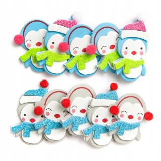 NAKLEJKI 3D Z PIANKI - PINGWINKI 10szt., Naklejki, Art. kreatywne