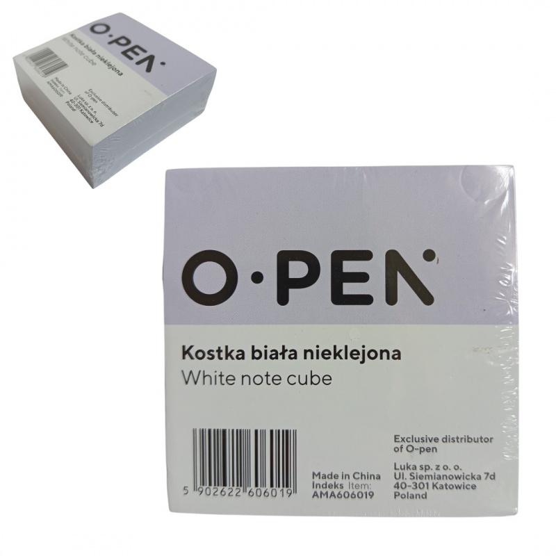 KOSTKA BIAŁA NIEKLEJONA 8,5x8,5x3,5 /48/, Kostki, Galanteria papiernicza