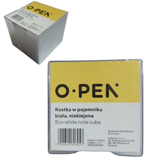KOSTKA BIAŁA W POJEMNIKU NIEKLEJONA 9x9x8 /24/, Kostki, Galanteria papiernicza