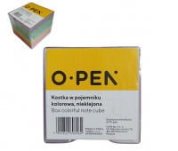 KOSTKA KOLOROWA W POJEMNIKU NIEKLEJONA 9x9x8 /24/, Kostki, Galanteria papiernicza