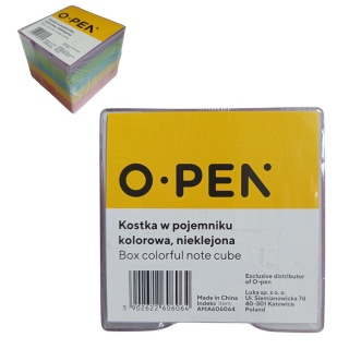 KOSTKA KOLOROWA W POJEMNIKU NIEKLEJONA 9x9x8 /24/, Kostki, Galanteria papiernicza