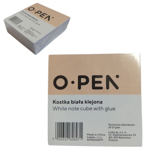 KOSTKA BIAŁA KLEJONA 8,5x8,5x3,5 /48/, Kostki, Galanteria papiernicza