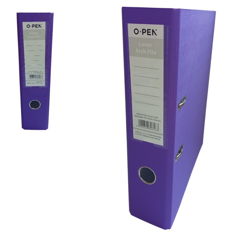 SEGREGATOR A4 75mm FIOLETOWY, Segregatory, Organizacja dokument&oacute;w