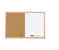 Tablica BI-OFFICE Combo, suchoś. -korkowa, 60x45cm, rama drewniana, Tablice suchościeralne, Prezentacja
