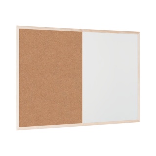 Tablica BI-OFFICE Combo, suchoś. -korkowa, 60x45cm, rama drewniana, Tablice suchościeralne, Prezentacja