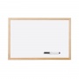 BI-OFFICE Non-Magnetic Dry-Erase Board, lacquered, 60x90cm, wooden frame