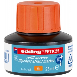 Tusz do uzupełniania marker&oacute;w do flipchart&oacute;w e-FETK 25 EDDING, pomarańczowy, Markery, Artykuły do pisania i korygowania