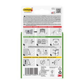 Rzepy COMMAND&trade; (17206), do wieszania obraz&oacute;w, duże, 8 szt. białe, Haczyki, Prezentacja