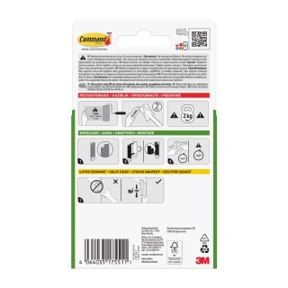 Wieszak COMMAND&trade; (17040), do obraz&oacute;w z uchwytem, 1 haczyk + 2 paski, biały, Haczyki, Prezentacja