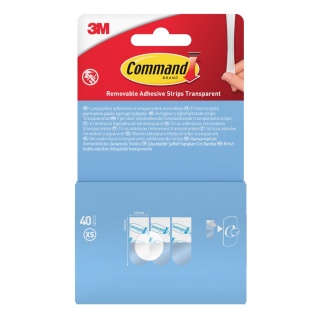 Paski samoprzylepne COMMAND&trade; (17020), wymienne, mini, 40 szt., transparentne, Haczyki, Prezentacja