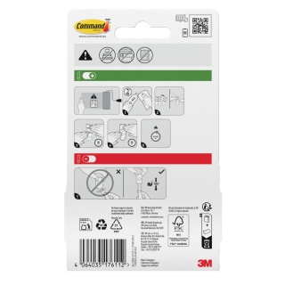 Paski samoprzylepne COMMAND&trade; (17020), wymienne, mini, 40 szt., transparentne, Haczyki, Prezentacja