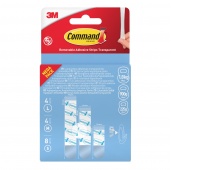 Adhesive strips COMMAND™ (17200), replaceable, 4 large + 4 medium + 8 small, transparent