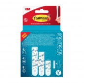 Waterproof adhesive strips COMMAND™ (17200B), replaceable, 4 large + 4 medium + 8 small, transparent