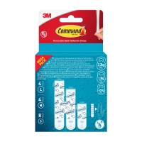 Waterproof adhesive strips COMMAND™ (17200B), replaceable, 4 large + 4 medium + 8 small, transparent