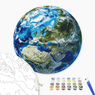 Malowanie po numerach BRUSHME, okrągły, śr. 40 cm, Ziemia, 1 szt., Produkty kreatywne, Artykuły szkolne