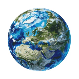 Malowanie po numerach BRUSHME, okrągły, śr. 40 cm, Ziemia, 1 szt., Produkty kreatywne, Artykuły szkolne