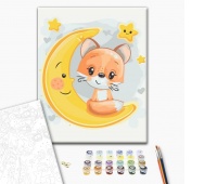 Paint by numbers BRUSHME, 30x40 cm, kids, fox on the moon, 1 pc.