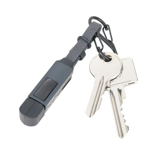 Brelok TROIKA Speedy To Go, z kablem ładującym USB-C, czarny, Ekskluzywne, Gadżety