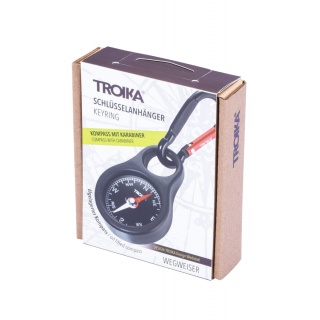 Brelok TROIKA Wegweiser, kompas, z karabińczykiem, czarny, Ekskluzywne, Gadżety