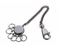 Brelok TROIKA Patent Chain, z łańcuszkiem, na 6 kluczy, chromowany, Ekskluzywne, Gadżety