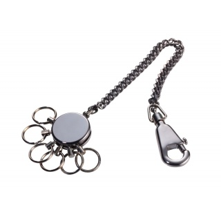 Brelok TROIKA Patent Chain, z łańcuszkiem, na 6 kluczy, chromowany, Ekskluzywne, Gadżety