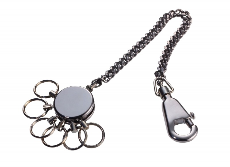Brelok TROIKA Patent Chain, z łańcuszkiem, na 6 kluczy, chromowany, Ekskluzywne, Gadżety