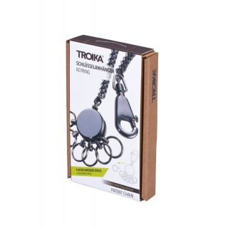 Brelok TROIKA Patent Chain, z łańcuszkiem, na 6 kluczy, chromowany, Ekskluzywne, Gadżety