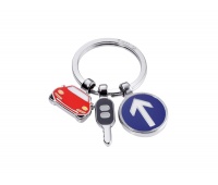 Brelok TROIKA On The Road, 3 charmsy, emaliowany metal, Ekskluzywne, Gadżety