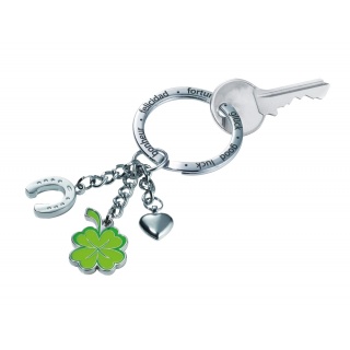 Brelok TROIKA Glucksbringer Klee, 3 charmsy, emaliowany metal, Ekskluzywne, Gadżety
