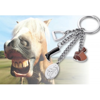 Brelok TROIKA Pferdegluck, 4 charmsy, emaliowany metal, Ekskluzywne, Gadżety