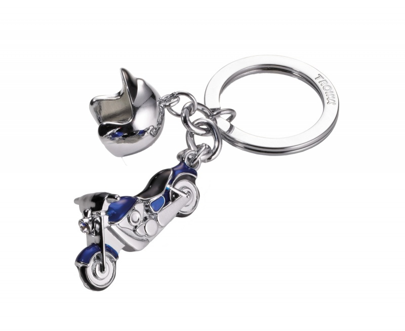 Brelok TROIKA Key Cruising, emaliowany metal, niebieski, Ekskluzywne, Gadżety