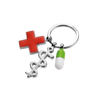 Brelok TROIKA Get Well, 3 charmsy, emaliowany metal, Ekskluzywne, Gadżety