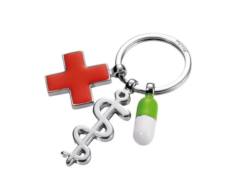 Brelok TROIKA Get Well, 3 charmsy, emaliowany metal, Ekskluzywne, Gadżety