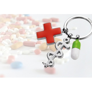 Brelok TROIKA Get Well, 3 charmsy, emaliowany metal, Ekskluzywne, Gadżety