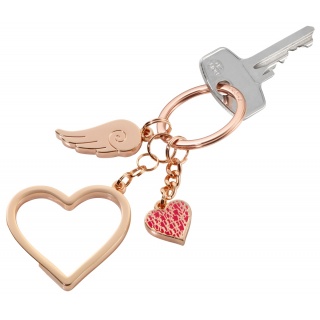 Brelok TROIKA Love Is In The Air, emaliowany metal, różowe złoto, Ekskluzywne, Gadżety