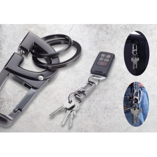 Brelok TROIKA D-Click, system click-lock, karabińczyk, metal, Ekskluzywne, Gadżety