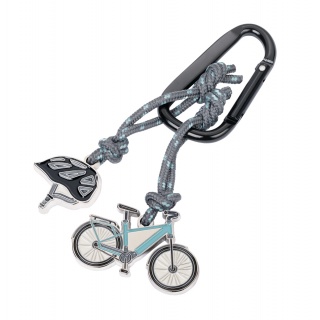 Brelok TROIKA E-Bike, karabińczyk, 2 charmsy, emaliowany metal, Ekskluzywne, Gadżety