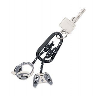 Brelok TROIKA Gaming, karabińczyk, 2 charmsy, emaliowany metal, Ekskluzywne, Gadżety