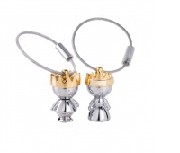 Brelok TROIKA Little King & Little Queen, chromowany metal, Ekskluzywne, Gadżety