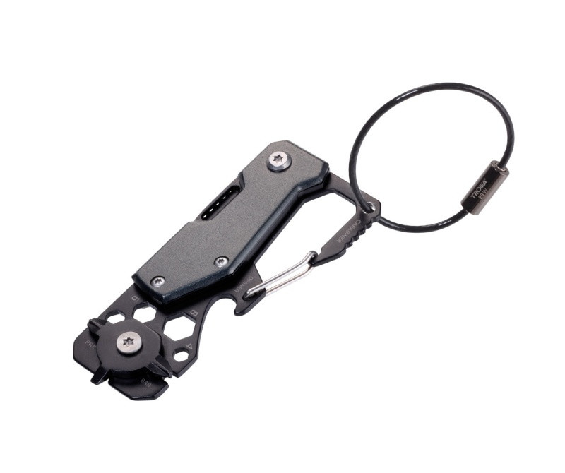 Brelok TROIKA Toolinator, 10 funkcji, stal nierdzewna, tytantowy, Ekskluzywne, Gadżety